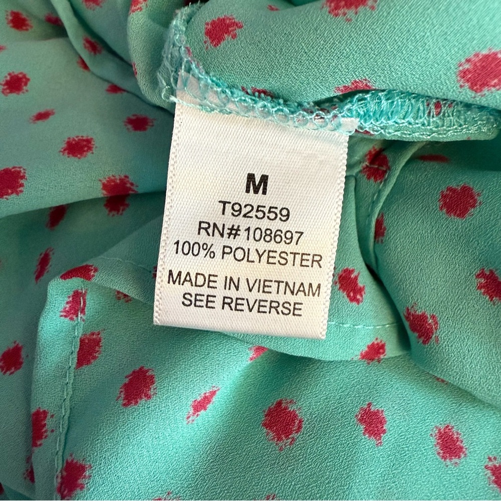 Alice Blue Polka Dot V-Neck Top Women’s Sz M - Picture 5 of 6
